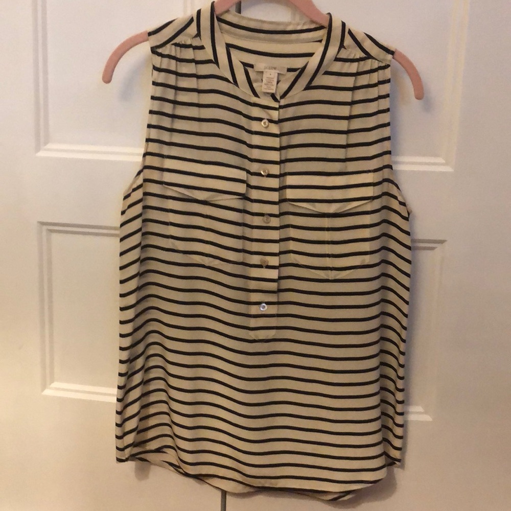 JCrew silk striped top